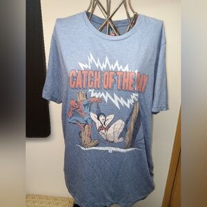 Blue Graphic T-Shirt with Catch of the Day Print